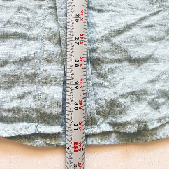 Joseph Abboud Men's Large 100 Linen Longsleeve Button Up Shirt Light Blue - Picture 8 of 11